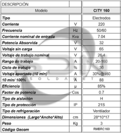 Soldadora Inverter RMB CITY 160 + BIO de Regalo!!! - SOLDANET