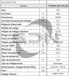 Soldadora TIG RMB TYRION 300kd Pulse - comprar online