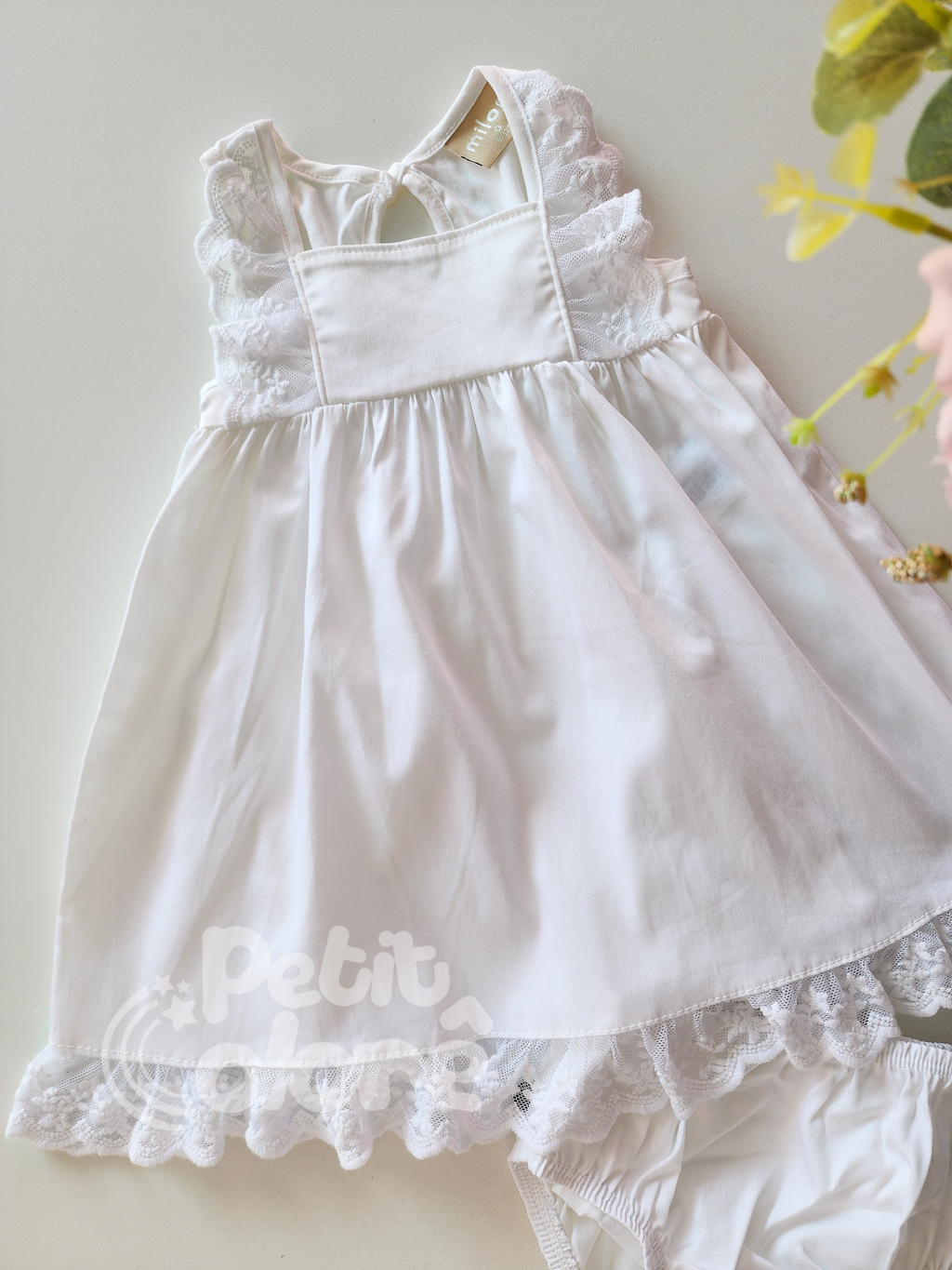 Vestido bebê branco Milon 14910