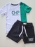 Conjunto infantil camiseta verde e branca Charpey 28816