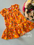 Vestido infantil girafa laranja Kyly 504