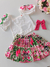 Conjunto infantil Minnie Disney floral Animê 4444