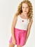 Conjunto infantil blusa flor bordada e shorts rosa Catavento 14963 - comprar online