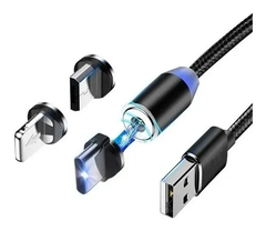 Cable Magnetico Usb 3 En1 Micro Usb / Type Usb C / Lightning - comprar online