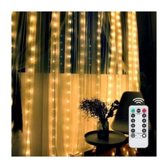 GUIRNALDA CORTINA LED 300 LUCES CALIDA USB CONTROL 3X3M - comprar online