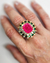 anel com pedra rosa e zirconias nicoleta 