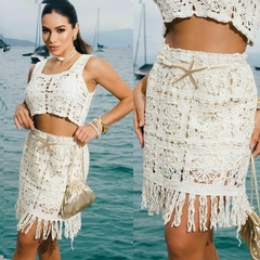 Conjunto Top e Saia de Renda