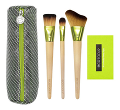 Set Travel & Glow Brochas Makeup + Cartuchera Ecotools 1665