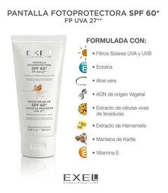 Protector Solar Pantalla Uva/uvb Exel Fps60 Con Color 100ml en internet