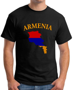 Armenia .Mapa bandera. Remera de algodón peinado premium!