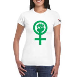 Feminismo. Puño. Lucha. Remera entallada de algodón peinado premium! - comprar online