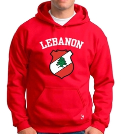 Líbano. Lebanon. Escudo. Buzo canguro de frisa Premium.
