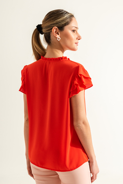 BLUSA CREPPE CON VOLADOS( 24514) - comprar online