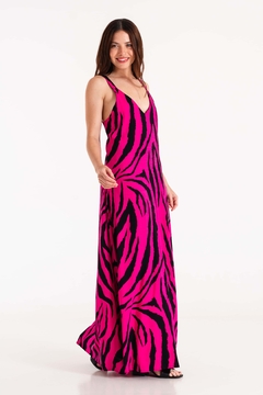26559 vestido lino estampado - comprar online