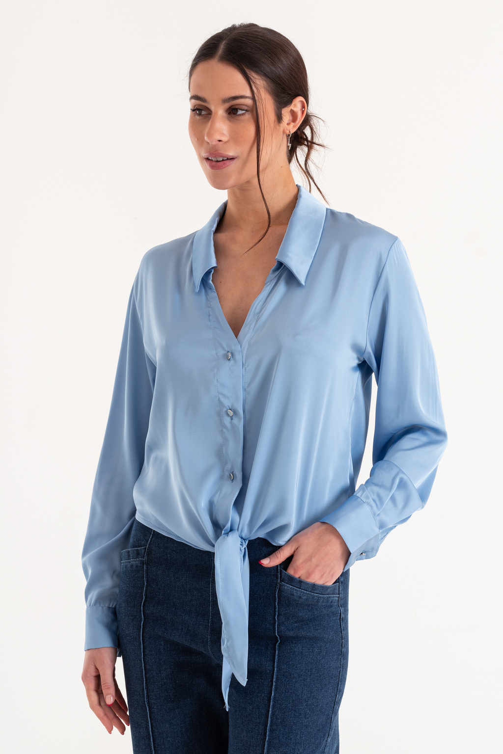 Camisa anudada sale
