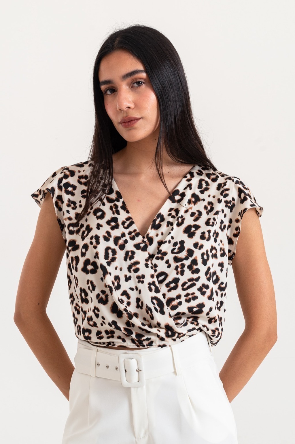 Blusa cruzada corta hotsell