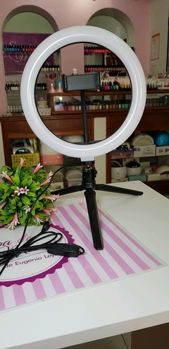 ARO DE LUZ 25CM DIÁMETRO CON CONTROL Y PORTA CELULAR - comprar online