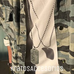 Collar Chapa Militar Bolitas