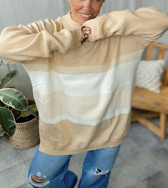 Sweater cuello alto rayado - comprar online