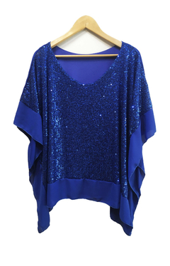 Poncho de gasa y paiette con musculosa - tienda online