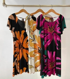 Vestido floral de modal - comprar online