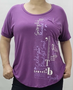 Remera estampada de viscosa - comprar online