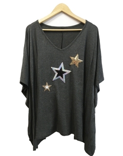 Poncho de viscosa estrellas - comprar online