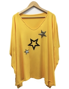 Poncho de viscosa estrellas - tienda online