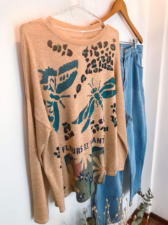 Sweater de lurex estampado - comprar online