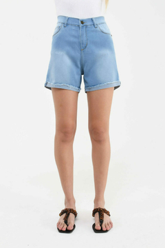 Short de jean celeste elastizada