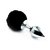 Plug Anal de Luxo Metal Cromado com Pompom Preto