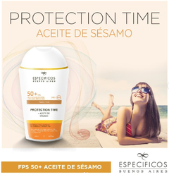 Protection Time 50+ Aceite De Sésamo, Sin color, Específicos Bs As 200ml - COSMETICAMUNDOONLINE