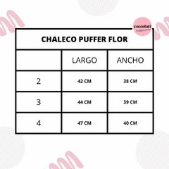 CHALECO PUFFER FLOR - tienda online