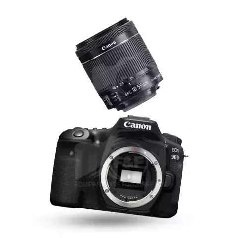 Câmera Canon Eos 90d Com Lente Ef-s 18-55mm Is Stm