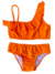 Bikini un hombro con volado por delante - Naranja - Como Agua, Trajes de baño y buzos con capucha y con cuello redondo