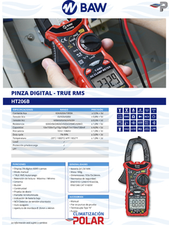 Pinza Digital Volt Amperometrica TRMS autorr. 600ACA BAW mod HT206B en internet