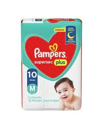 PAMPERS SUPER SEC pañal mediano x 10