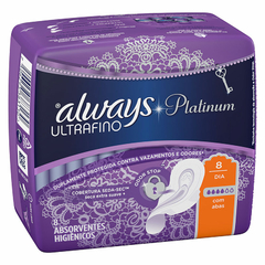 ALWAYS PLATINUM ultrafina c/alas toallitas x8