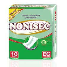 NONISEC pañal adultos c/ gel ext gde x 10