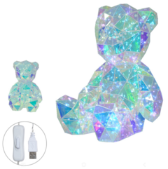 LUZ DECOR 200 LED URSO C/USB (IRIDESCENTE) 30cm - PRÉ VENDA