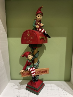 Elfos na Caixa de Correio resina 41,5cm - PRÉ-VENDA - comprar online
