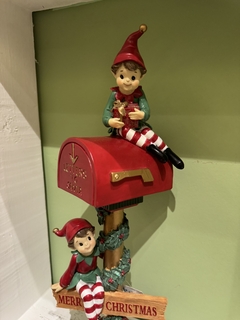 Elfos na Caixa de Correio resina 41,5cm - PRÉ-VENDA na internet