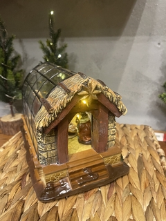 Vila presepio com movimento/ luz e música 23x15x14xm