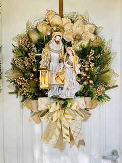 Guirlanda De Natal Sagrada Família C/ Led 65cm