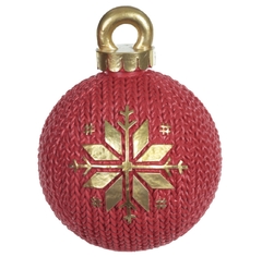 Bola de Natal Vermelha com Floco Dourado 22,8cm- PRÉ-VENDA