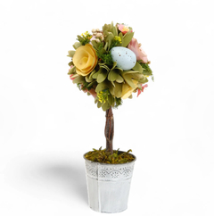 Topiaria Decorativa com Flores e Ovos 35cm- Pré Venda - comprar online