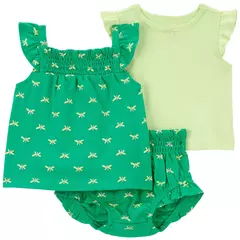 TRIO VERÃO CAMISETA VERDE CARTER'S