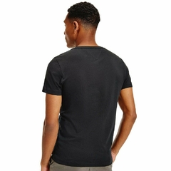 Camiseta Tommy Hilfiger Masculino Preta logo bordado - comprar online