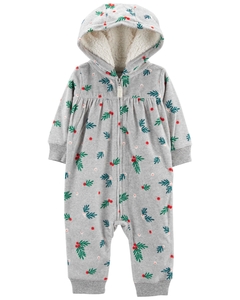 Macacão Fleece Jumpsuit Cinza - Carter's