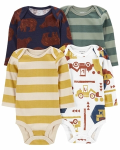 Kit 4 bodys manga longa Urso Carters Menino